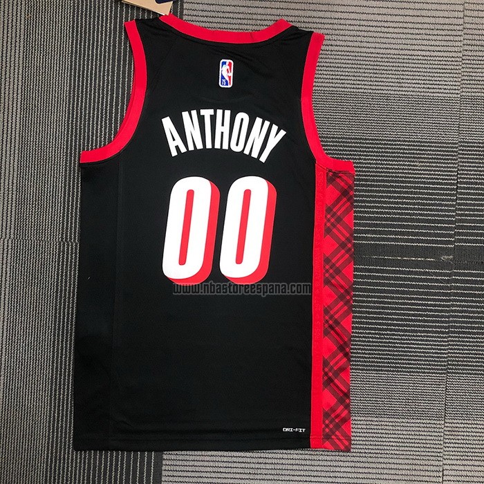 Camiseta Portland Trail Blazers Carmelo Anthony NO 00 Ciudad 2021-22 Negro